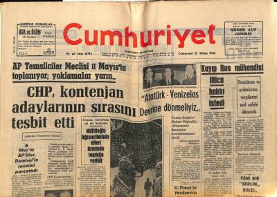 Cumhuriyet Gazetesi 27 Nisan 1968 - Kayıp Rus Mühendisi İltica Hakkı İstedi GZ80061 - 1