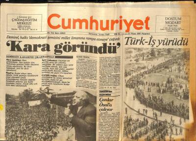 Cumhuriyet Gazetesi - 27 Nisan 1987 - Demirel Demokrasi Gemisini Millet Limanına Rampa Etmeye Çağırdı GZ99526 - 1