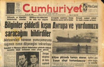Cumhuriyet Gazetesi 27 Ocak 1963 - Bilginler Şiddetli Kışın Avrupa Ve Yurdumuzu Saracağını Bildirdiler GZ120586 - 1
