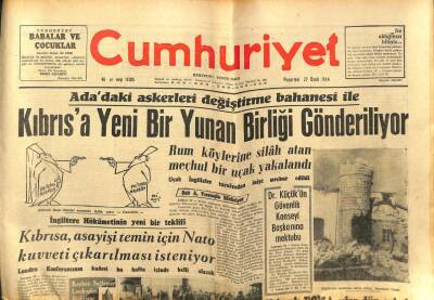 Cumhuriyet Gazetesi - 27 Ocak 1964 - Kıbrısa Yeni Yunan Birliği Gönderiliyor GZ99617 - 1