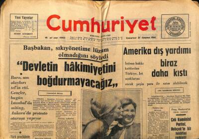 Cumhuriyet Gazetesi - 27 Temmuz 1968 - Amerika Dış Yardımı Biraz Kıstı GZ99407 - 1