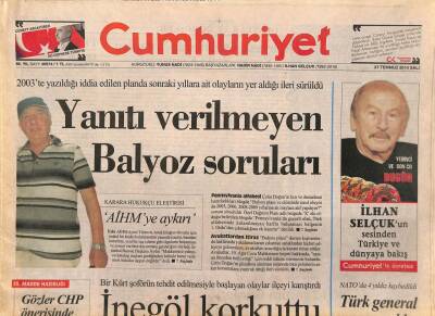 Cumhuriyet Gazetesi 27 Temmuz 2010 - ABD Ordusunun Belgeleri Sızdı , Sivil Ölümler Gizlenmiş GZ92513 - 1