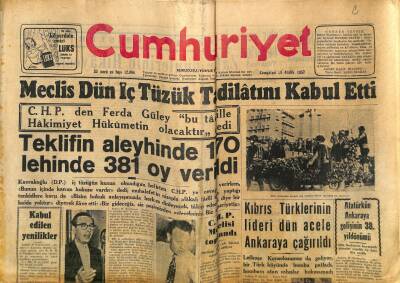 Cumhuriyet Gazetesi 28 Aralık 1957 - Kansere Karşı Yeni Bir İlaç Bulundu - Meclis Dün İç Tüzük Tadilatını Kabul Etti GZ121901 - 1