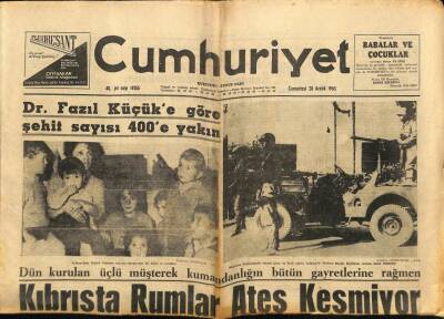 Cumhuriyet Gazetesi 28 Aralık 1963 - Lefkoşedeki Elçiliğimize Sığınanların İsim Listesi GZ76034 - 1