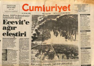 Cumhuriyet Gazetesi 28 Aralık 1986 - Eğitim Baştan Sona Değişiyor GZ65213 - 1