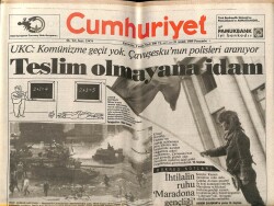 Cumhuriyet Gazetesi 28 Aralık 1989 - Çavuşeskunun Polisleri Aranıyor,Teslim Olmayan İdam GZ64422 - 1