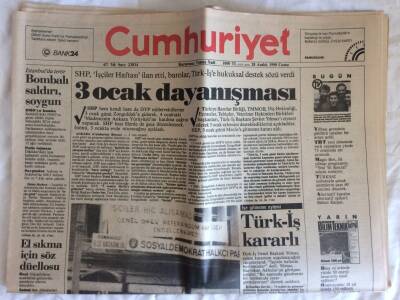 Cumhuriyet Gazetesi 28 Aralık 1990 - Soma Tarihinde İlk Direniş GZ72998 - 1