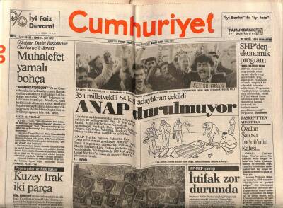 Cumhuriyet Gazetesi 28 Eylül 1991 - Atom Anahtarı Yapıldı GZ74676 - 1