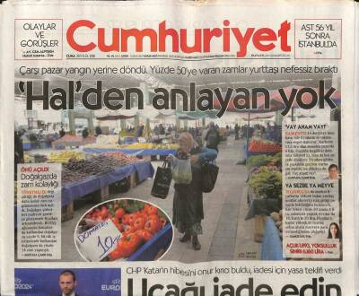 Cumhuriyet Gazetesi 28 Eylül 2018 - AİHMden Abdullah Öcalana Ret - Erez Kapısında Gergin Bekleyiş GZ94722 - 1
