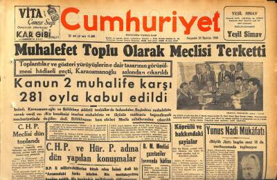 Cumhuriyet Gazetesi 28 Haziran 1956 - Türkiyenin Kıbrısa Dair Politikası Değişmedi - Rusya İran Şahından Ne İstiyor ? GZ119821 - 1