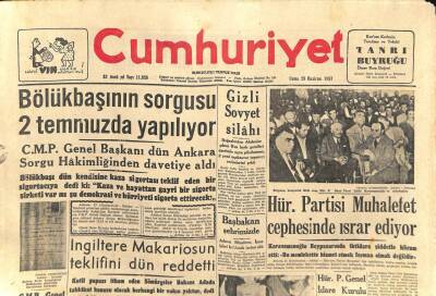 Cumhuriyet Gazetesi - 28 Haziran 1957 - İngiltere Makariosun Teklifini Reddetti GZ110235 - 1