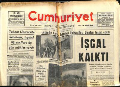 Cumhuriyet Gazetesi 28 Haziran 1968 - Can Bartu Başka Forma Giymem Dedi GZ75955 - 1