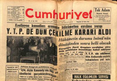 Cumhuriyet Gazetesi 28 Kasım 1963 - Bazı Damga Pulları Tedavülden Kalkıyor GZ85513 - 1