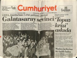 Cumhuriyet Gazetesi 28 Kasım 1988 - UEFA İstanbuldaki 5-0Lık Galibiyeti Onayladı. Galatasaray Sevinci GZ61315 - 2