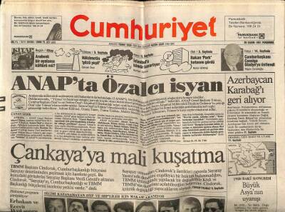 Cumhuriyet Gazetesi 28 Kasım 1991 - Çankayaya Mali Kuşatma GZ62181 - 1