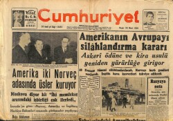 Cumhuriyet Gazetesi 28 Mart 1948 - Amerika İki Norveç Adasında Üsler Kuruyor GZ71479 - 2