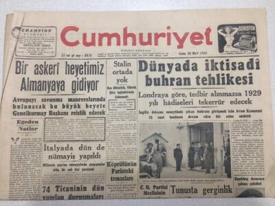 Cumhuriyet Gazetesi 28 Mart 1952 - Dünyada İktisadi Buhran GZ52774 - 1