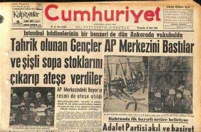 Cumhuriyet Gazetesi 28 Mart 1963 - Celâl Bayar Aleyhine Amme Davası Açıldı - İstanbul Hadiselerinin Bir Benzeri de Dün Ankarada Vukubuldu GZ120550 - 1