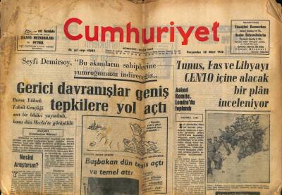 Cumhuriyet Gazetesi 28 Mart 1968 - Tunus , Fas Ve Libyayı Cento İçine Alacak Bir Plan İnceleniyor GZ82592 - 1