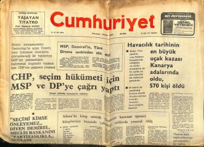 Cumhuriyet Gazetesi 28 Mart 1977 - CHP Seçim Hükümeti İçin MSP Ve DPye Çağrı Yaptı GZ103049 - 2