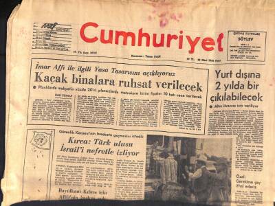 Cumhuriyet Gazetesi 28 Mart 1982 - Salvadorda Seçimlerin Kanlı Geçmesi Bekleniyor - Kaçak Binalara Ruhsat Verilecek GZ119476 - 1