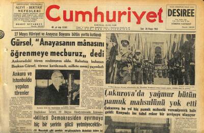 Cumhuriyet Gazetesi 28 Mayıs 1963 - Pamuğun Zararını Önlemek İçin Çeltik Ve Susam Ekimi Yapılacak - Çukurovada Yağmur Bütün Pamuk Mahsulünü Yok Etti GZ120630 - 1