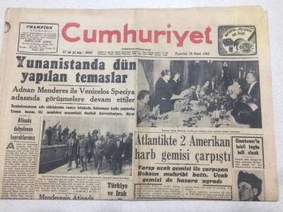 Cumhuriyet Gazetesi 28 Nisan 1952 - Yunanistanda Yapılan Temaslar GZ52778 - 1