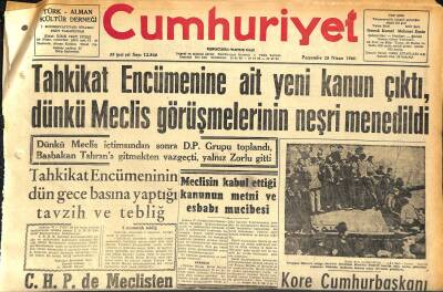 Cumhuriyet Gazetesi 28 Nisan 1960 - Kore Cumhurbaşkanı Nihayet İstifa Etti - THY Yeni jet Motörlü Uçaklar Alacak GZ120031 - 1