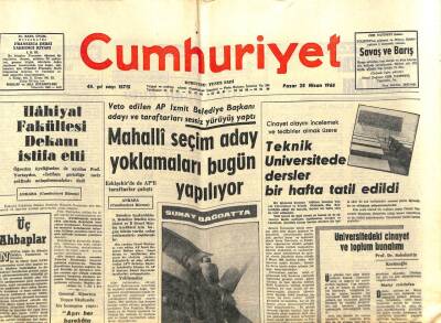 Cumhuriyet Gazetesi 28 Nisan 1968 - İlahiyat Fakültesi Dekanı İstifa Etti GZ82520 - 1