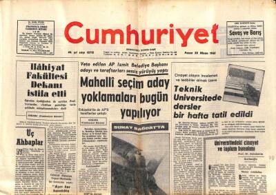 Cumhuriyet Gazetesi 28 Nisan 1968 - İlahiyat Fakültesi Dekanı İstifa Etti GZ84980 - 1