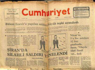 Cumhuriyet Gazetesi 28 Nisan 1977 - Şiranda Silahlı Saldırı GZ103045 - 1
