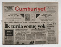 Cumhuriyet Gazetesi 28 Nisan 2000 - İlk Turda Sonuç Yok GZ5766 - 1