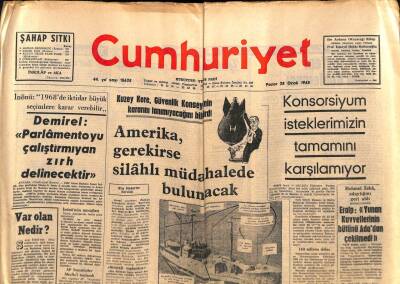 Cumhuriyet Gazetesi 28 Ocak 1968 - Kuzey Kore , Güvenlik Konseyinin Kararını Tanımıyacağını Bildirdi GZ82547 - 1