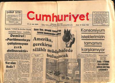 Cumhuriyet Gazetesi 28 Ocak 1968 - THY Genel Müdürü Görevinden Alındı GZ82546 - 1