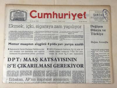 Cumhuriyet Gazetesi 28 Ocak 1975 GZ267 - 2