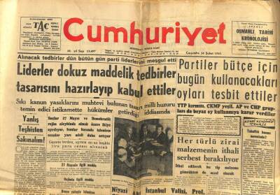 Cumhuriyet Gazetesi 28 Şubat 1962 - Her Türlü Zirai Malzemenin İthali Serbest Bırakılıyor GZ58951 - 1
