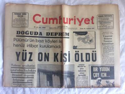 Cumhuriyet Gazetesi 28 Temmuz 1967 - Doğuda Deprem 110 Kişi Öldü GZ73413 - 1