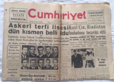 Cumhuriyet Gazetesi 29 Ağustos 1959 - Kızıl Çin Hindistan Hududuna Tecavüz Etti - GZ19376 - 1
