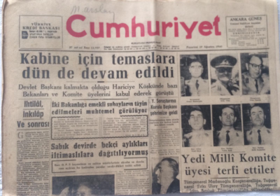 Cumhuriyet Gazetesi 29 Ağustos 1960 - Kabine İçin Temaslara Dün De Devam Edildi - GZ19305 - 1