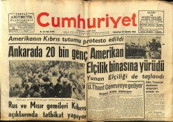 Cumhuriyet Gazetesi 29 Ağustos 1964 - Rus Ve Mısır Gemileri Kıbrıs Açıklarında Tatbikat Yapıyor GZ69554 - 2
