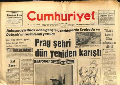 Cumhuriyet Gazetesi - 29 Ağustos 1968 - Prag Şehri Yeniden Karıştı GZ99514 - 1