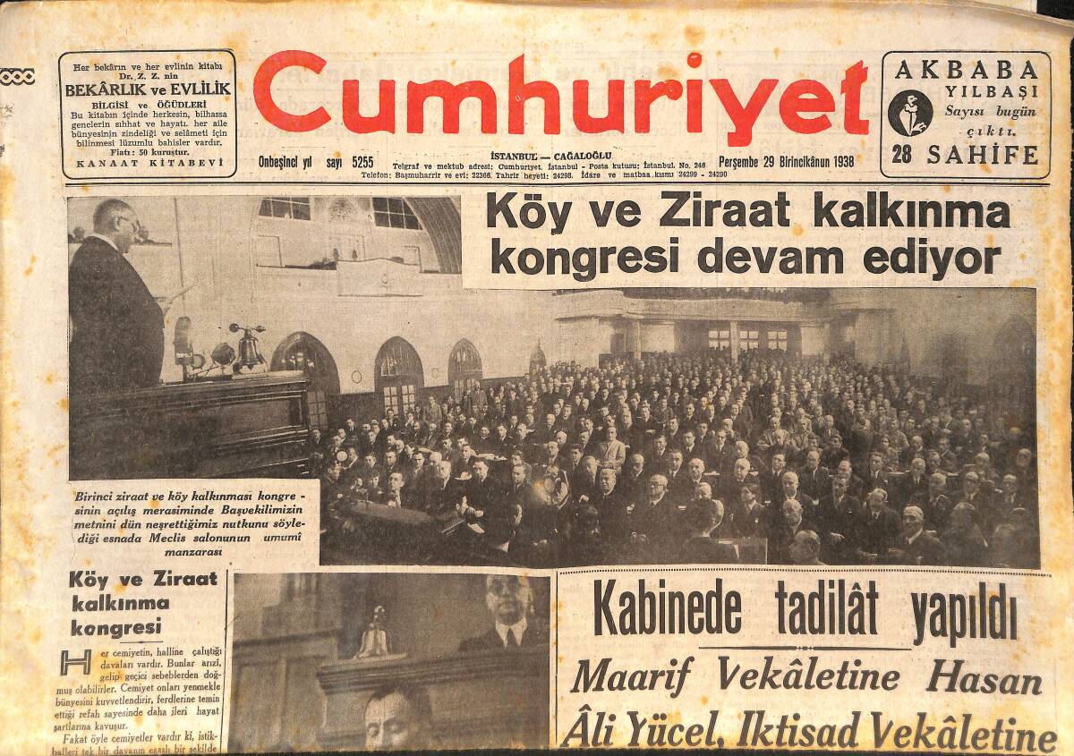 Cumhuriyet Gazetesi 29 Aralık 1938 - Şair Mehmet Akif İçin Yapılan İhtifal - Mireille Balin Gene Casus GZ146563 - 1