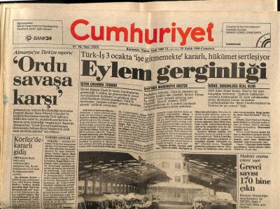 Cumhuriyet Gazetesi 29 Aralık 1990 - Gazete Kağıdına Yüzde 4.8 Zam GZ87530 - 1
