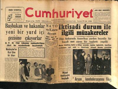 Cumhuriyet Gazetesi 29 Eylül 1958 - Tütün Ve Sigara İşçileri Grev Hakkı İstediler - CHP Malatya İl Kongresi Yapıldı GZ98031 - 1