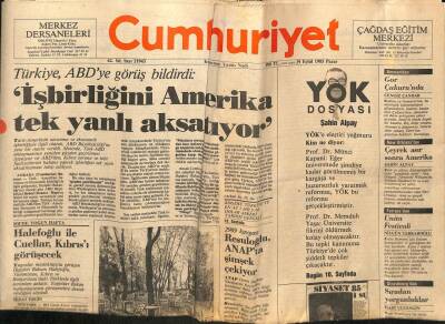 Cumhuriyet Gazetesi 29 Eylül 1985 - 1986 Mali Bütçesi 8.3 Trilyon Lira Olacak GZ60746 - 2