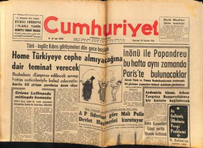 Cumhuriyet Gazetesi 29 Haziran 1964 - Home Türkiyeye Cephe Almayacağına Dair Teminat Verdi, Dansöz Aysel Tanju Maslak Yolunda Soyuldu GZ88066 - 1