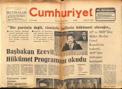 Cumhuriyet Gazetesi 29 Haziran 1977 - Yunus Nadi Armağanını Tunç Ve Dinç Tayanç Kazandı GZ96979 - 1