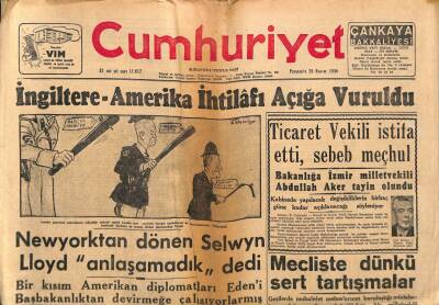 Cumhuriyet Gazetesi 29 Kasım 1956 - Rumanya Bize Petrol Vermekten Vazgeçmiş GZ85188 - 1