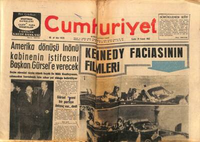 Cumhuriyet Gazetesi 29 Kasım 1963 - Kennedy Faciasının Filmleri GZ85514 - 1