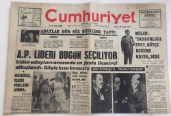 Cumhuriyet Gazetesi 29 Kasım 1964-A.P. Lideri Bugün Seçiliyor GZ6129 - 1